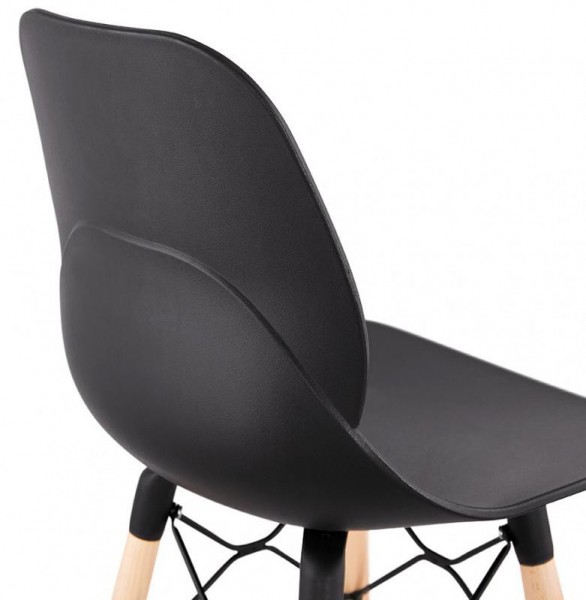 Scaun negru bar Mordor premium stil scandinav, picioare lemn masiv / polipropilena, BS02240BL - Kokoon [5]
