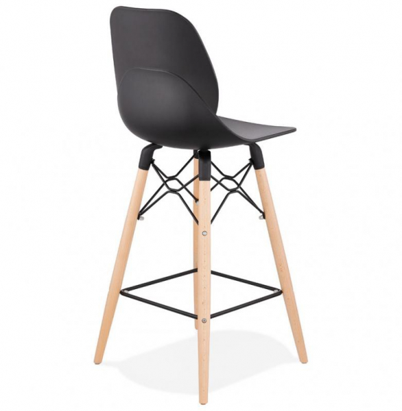 Scaun negru bar Mordor premium stil scandinav, picioare lemn masiv / polipropilena, BS02240BL - Kokoon [3]
