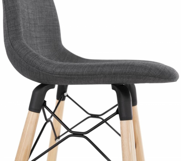 Scaun inalt bar Neno gri tapitat material textil, picioare lemn, stil scandinav, BS02260DG - Kokoon [8]