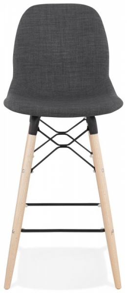Scaun inalt bar Neno gri tapitat material textil, picioare lemn, stil scandinav, BS02260DG - Kokoon [2]