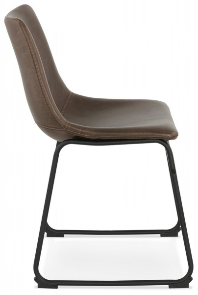 Scaun de design Earth stil vintage - industrial piele maro / otel negru, CH01780BR - Kokoon [2]
