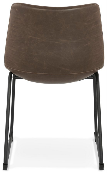Scaun de design Earth stil vintage - industrial piele maro / otel negru, CH01780BR - Kokoon [4]