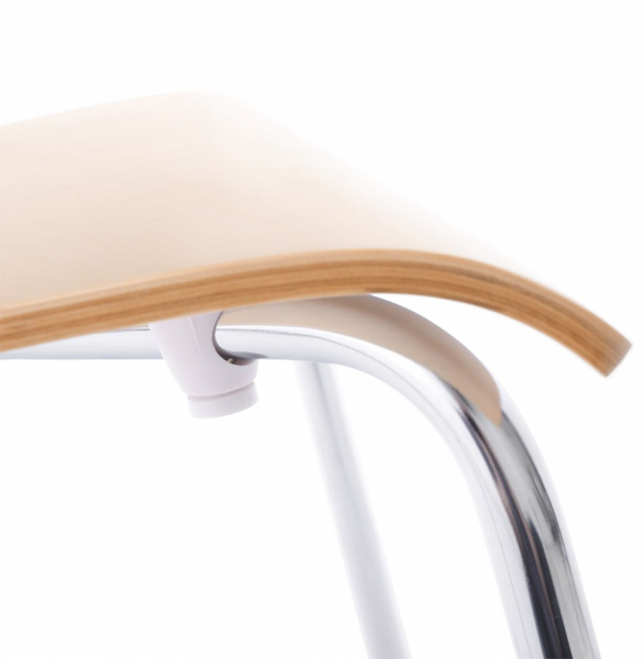 Scaun de design horeca CLASSIC lemn natur / otel cromat, CH00460NA - Kokoon [6]