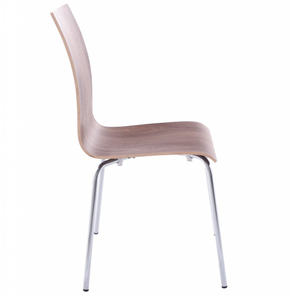 Scaun de design horeca CLASSIC lemn nuc / otel cromat, CH00470WA - Kokoon [3]