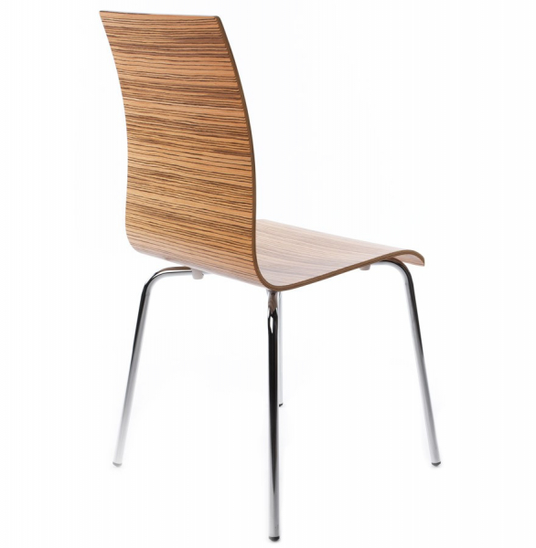 Scaun de design horeca CLASSIC lemn zebrano / otel cromat, CH00070ZE - Kokoon [2]