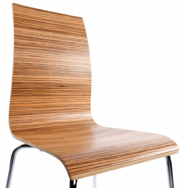 Scaun de design horeca CLASSIC lemn zebrano / otel cromat, CH00070ZE - Kokoon [3]