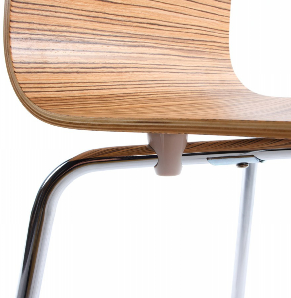 Scaun de design horeca CLASSIC lemn zebrano / otel cromat, CH00070ZE - Kokoon [4]