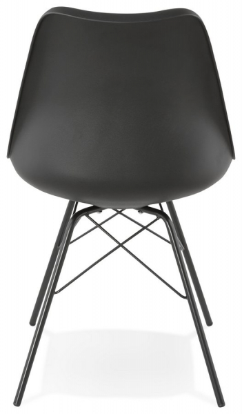 Scaun de design negru Fyfe picioare negre otel / polipropilena / piele, CH01620BL - Kokoon [4]