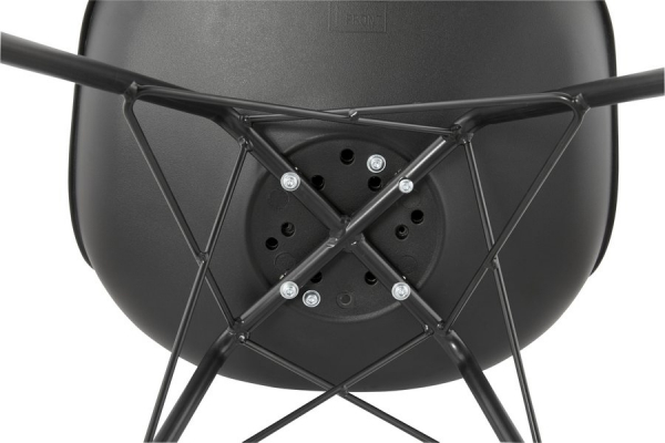 Scaun de design negru Fyfe picioare negre otel / polipropilena / piele, CH01620BL - Kokoon [6]
