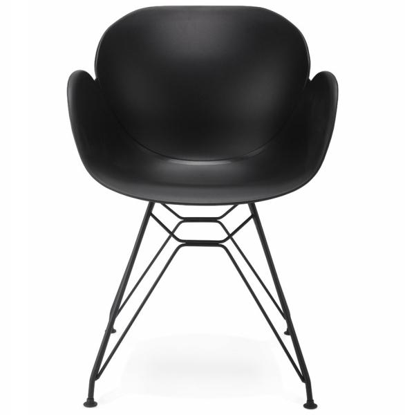 Scaun de design negru UMELA polipropilena / picioare negre metal, AC01480BL - Kokoon [2]
