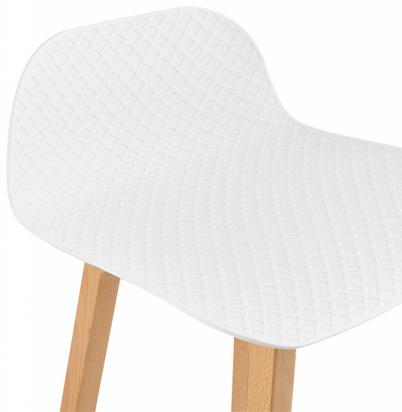 Scaun bar alb Astoria Premium fara brate stil scandinav, polipropilena / picioare lemn masiv, BS01380WH - Kokoon [6]