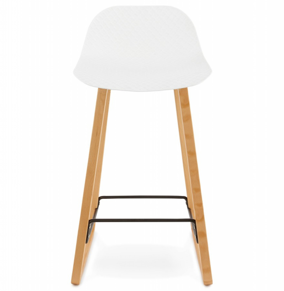 Scaun bar alb Astoria Premium fara brate stil scandinav, polipropilena / picioare lemn masiv, BS01380WH - Kokoon [2]