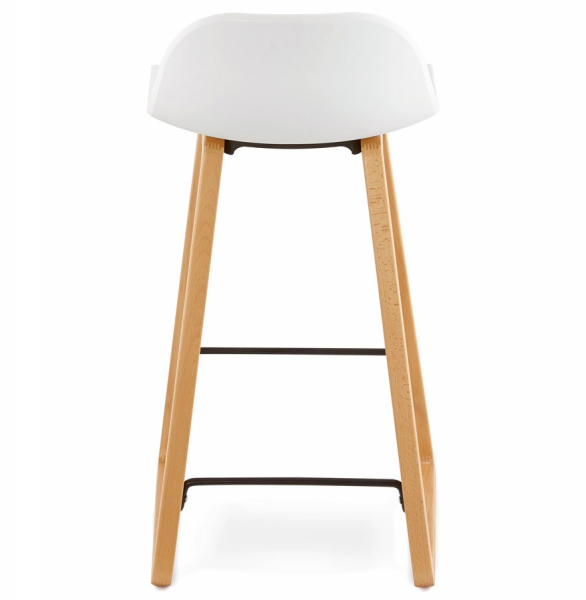 Scaun bar alb Astoria Premium fara brate stil scandinav, polipropilena / picioare lemn masiv, BS01380WH - Kokoon [5]