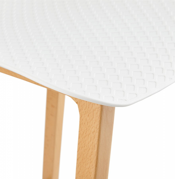 Scaun bar alb Astoria Premium fara brate stil scandinav, polipropilena / picioare lemn masiv, BS01380WH - Kokoon [8]