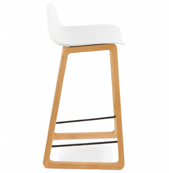Scaun bar alb Astoria Premium fara brate stil scandinav, polipropilena / picioare lemn masiv, BS01380WH - Kokoon [3]