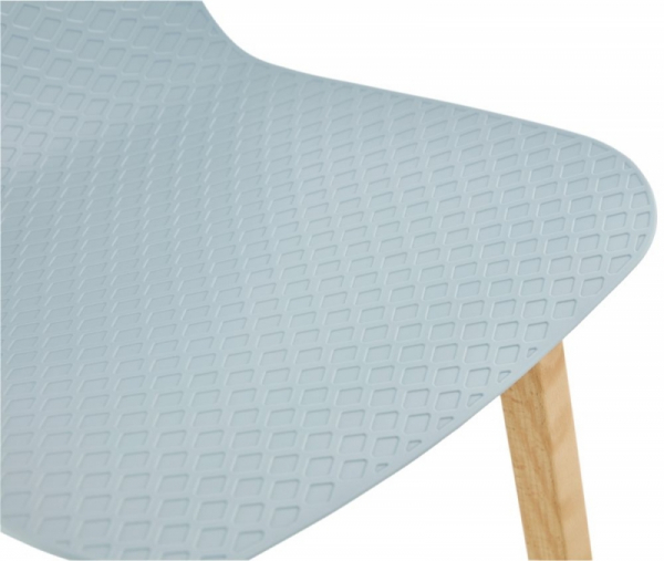 Scaun albastru bar premium Astoria fara brate, picioare lemn masiv natur, polipropilena, BS01670BU - Kokoon [5]