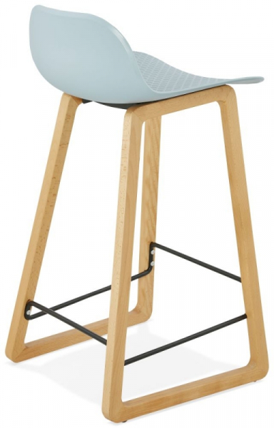 Scaun albastru bar premium Astoria fara brate, picioare lemn masiv natur, polipropilena, BS01670BU - Kokoon [4]
