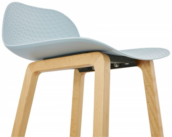 Scaun albastru bar premium Astoria fara brate, picioare lemn masiv natur, polipropilena, BS01670BU - Kokoon [6]