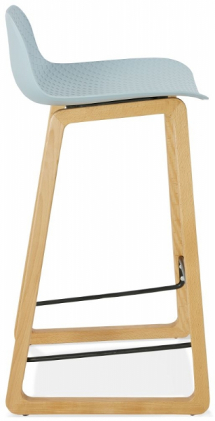 Scaun albastru bar premium Astoria fara brate, picioare lemn masiv natur, polipropilena, BS01670BU - Kokoon [3]
