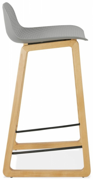 Scaun bar gri premium Astoria fara brate, picioare lemn masiv natur / polipropilena, BS01660GR - Kokoon [3]