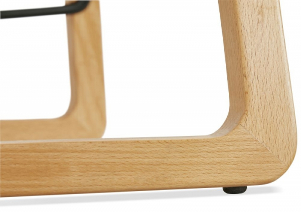 Scaun bar negru premium Astoria fara brate, stil scandinav, picioare lemn masiv natur / polipopilena, BS01630BL - Kokoon [9]