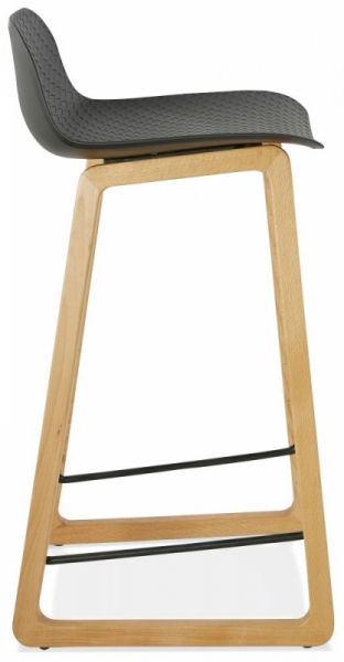 Scaun bar negru premium Astoria fara brate, stil scandinav, picioare lemn masiv natur / polipopilena, BS01630BL - Kokoon [3]