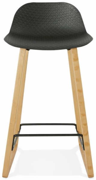 Scaun bar negru premium Astoria fara brate, stil scandinav, picioare lemn masiv natur / polipopilena, BS01630BL - Kokoon [2]