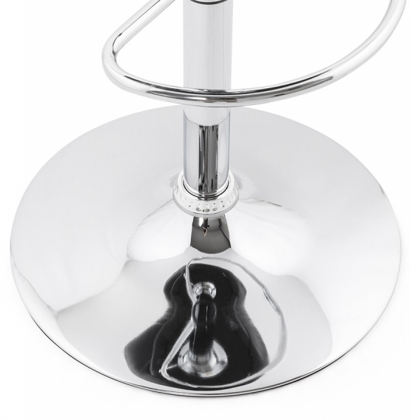 Scaun bar rotund piele ecologica neagra Atlantis, picior metal crom inaltime reglabila, BS00800BL - Kokoon [12]