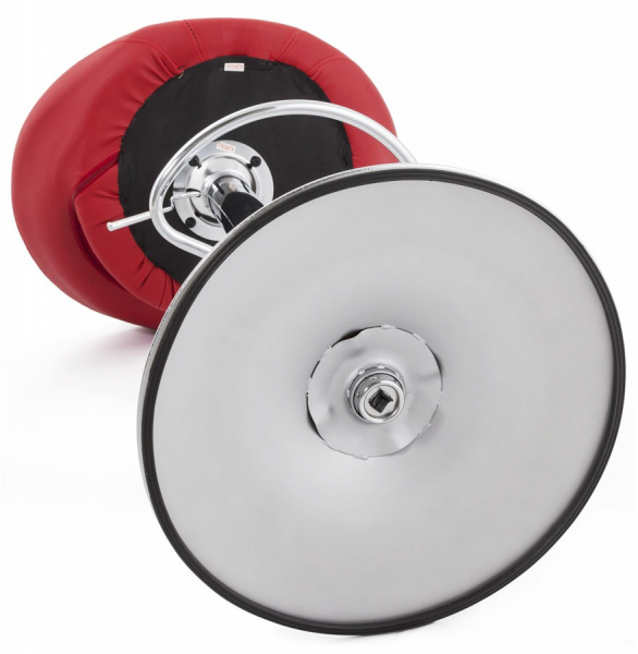Scaun bar rotund piele ecologica rosie Atlantis, picior metal crom, BS00830RE - Kokoon [16]