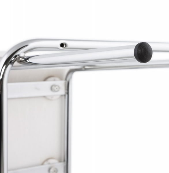 Scaun bar alb modern lemn curbat Cobe II, picioare subtiri metal crom, BS00690WH - Kokoon [8]