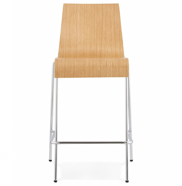 Scaun bar lemn natur curbat Cobe II, design premium, picioare subtiri metal crom, BS01240NA - Kokoon [2]