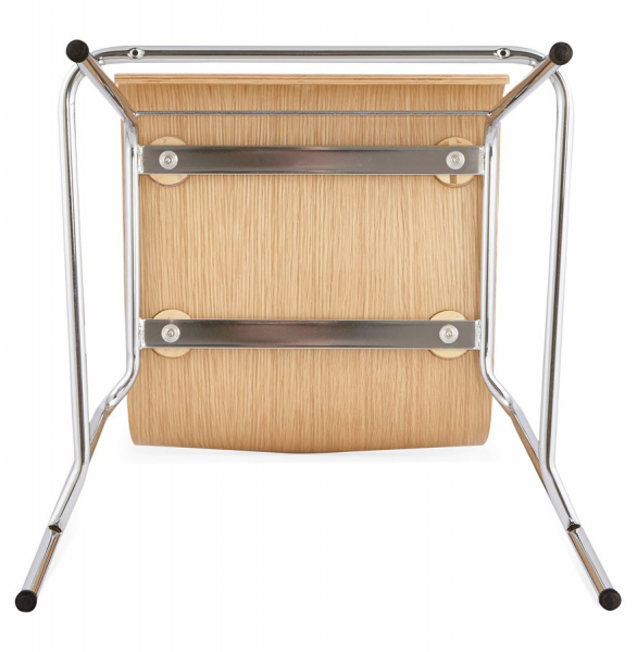 Scaun bar lemn natur curbat Cobe II, design premium, picioare subtiri metal crom, BS01240NA - Kokoon [12]