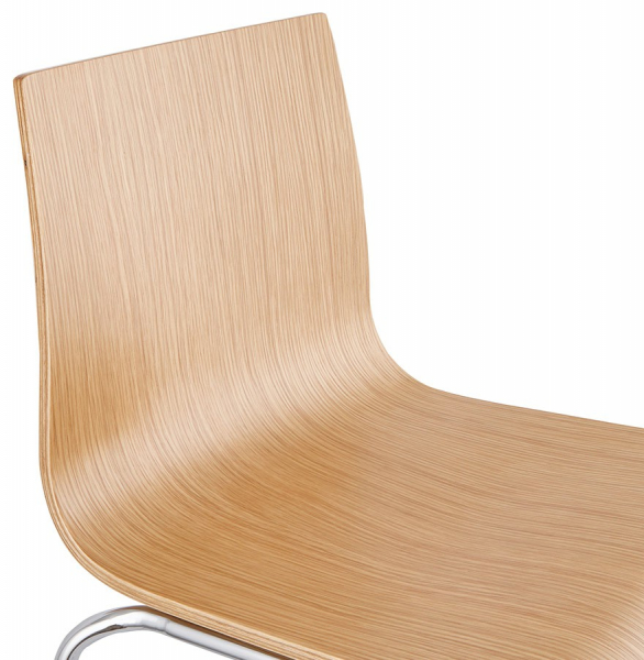 Scaun bar lemn natur curbat Cobe II, design premium, picioare subtiri metal crom, BS01240NA - Kokoon [7]