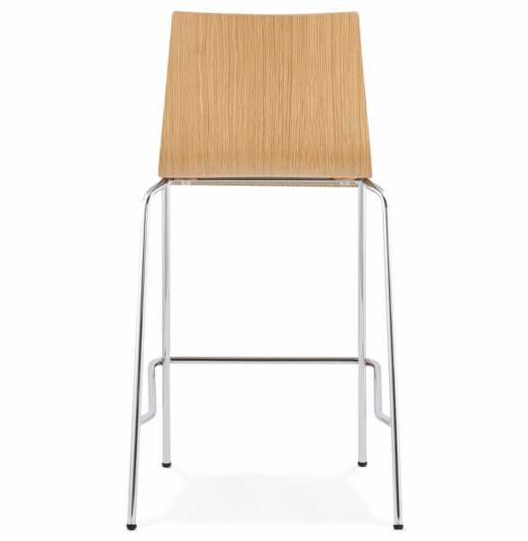 Scaun bar lemn natur curbat Cobe II, design premium, picioare subtiri metal crom, BS01240NA - Kokoon [5]