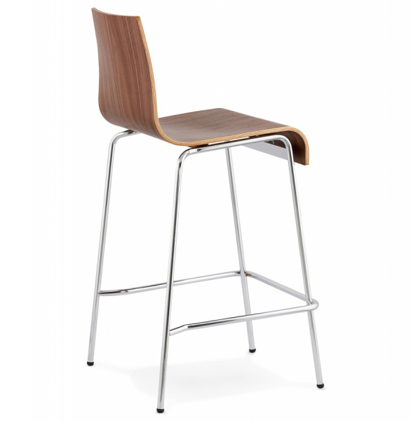 Scaun bar lemn curbat nuc Cobe II, design premium, picioare subtiri metal crom, BS01250WA - Kokoon [4]