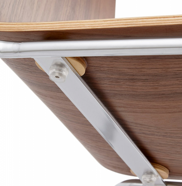 Scaun bar lemn curbat nuc Cobe II, design premium, picioare subtiri metal crom, BS01250WA - Kokoon [10]