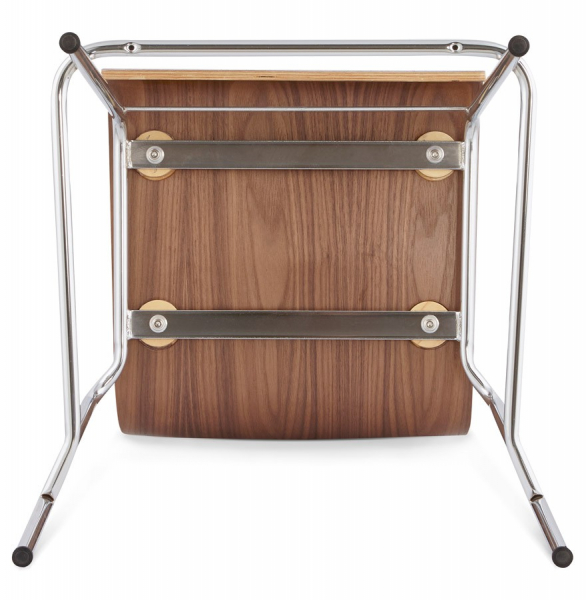Scaun bar lemn curbat nuc Cobe II, design premium, picioare subtiri metal crom, BS01250WA - Kokoon [12]