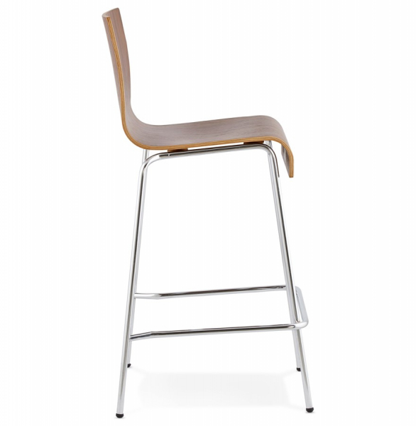 Scaun bar lemn curbat nuc Cobe II, design premium, picioare subtiri metal crom, BS01250WA - Kokoon [3]