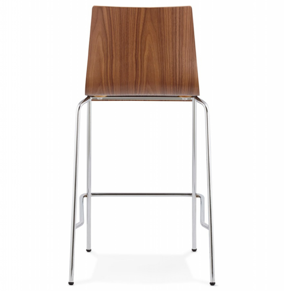 Scaun bar lemn curbat nuc Cobe II, design premium, picioare subtiri metal crom, BS01250WA - Kokoon [5]