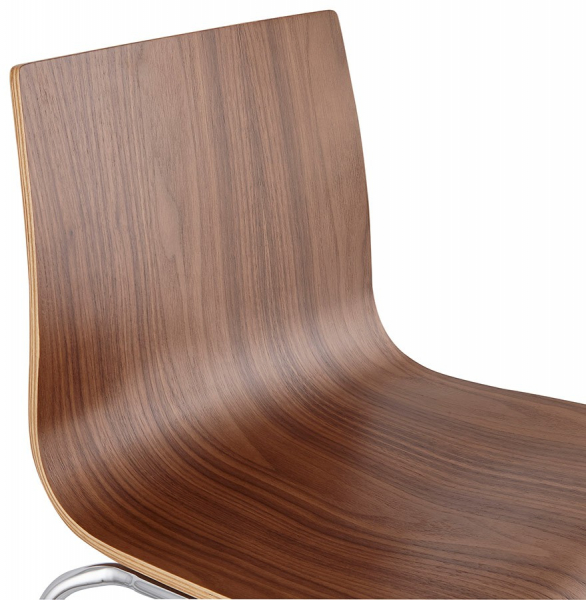 Scaun bar lemn curbat nuc Cobe II, design premium, picioare subtiri metal crom, BS01250WA - Kokoon [7]