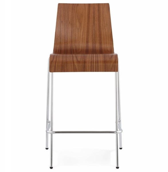 Scaun bar lemn curbat nuc Cobe II, design premium, picioare subtiri metal crom, BS01250WA - Kokoon [2]