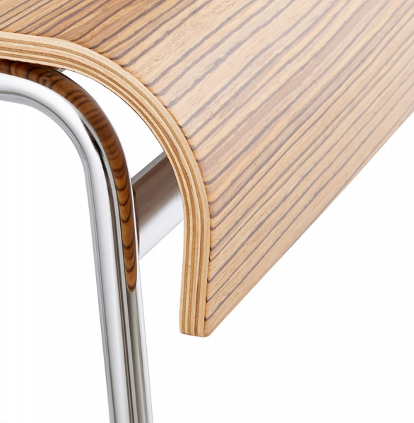 Scaun bar lemn curbat Cove II lemn zebrano / picioare subtiri crom, BS01260ZE - Kokoon [8]
