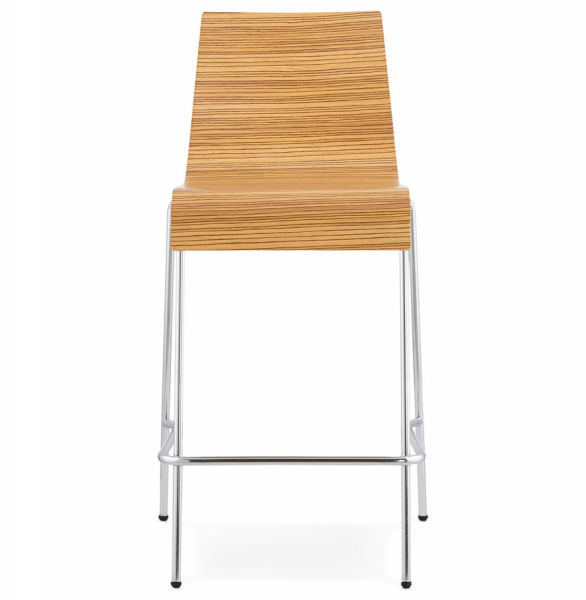 Scaun bar lemn curbat Cove II lemn zebrano / picioare subtiri crom, BS01260ZE - Kokoon [2]