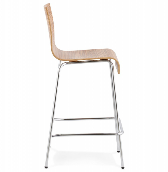 Scaun bar lemn curbat Cove II lemn zebrano / picioare subtiri crom, BS01260ZE - Kokoon [3]