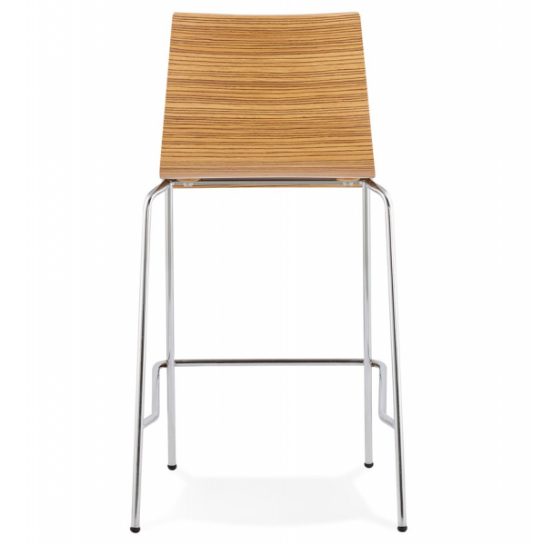 Scaun bar lemn curbat Cove II lemn zebrano / picioare subtiri crom, BS01260ZE - Kokoon [5]