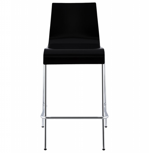 Scaun bar negru mat lemn curbat Cobe II, picioare subtiri metal crom, BS00700BL - Kokoon [2]
