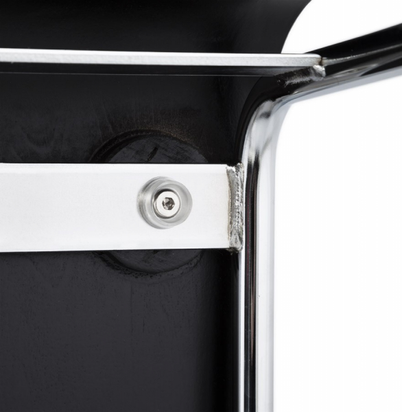 Scaun bar negru mat lemn curbat Cobe II, picioare subtiri metal crom, BS00700BL - Kokoon [9]