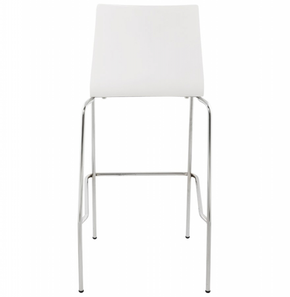 Scaun bar alb lemn curbat Cobe fara brate, picioare subtiri metal crom, BS00240WH - Kokoon [4]