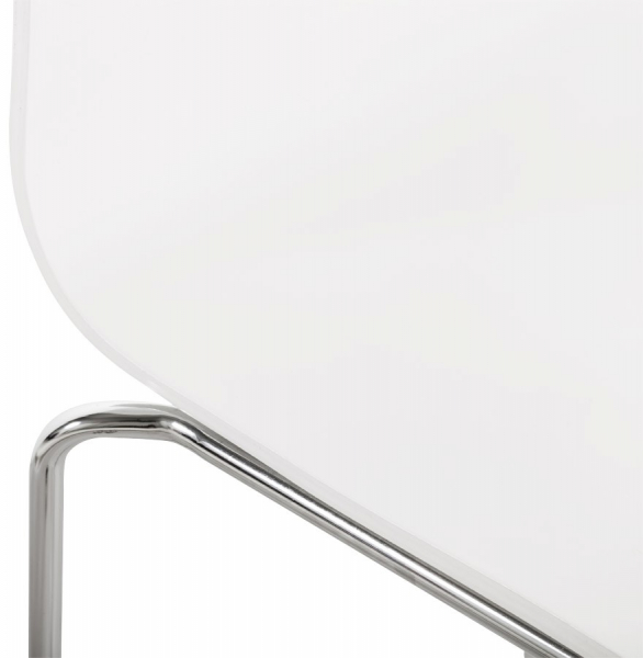 Scaun bar alb lemn curbat Cobe fara brate, picioare subtiri metal crom, BS00240WH - Kokoon [5]