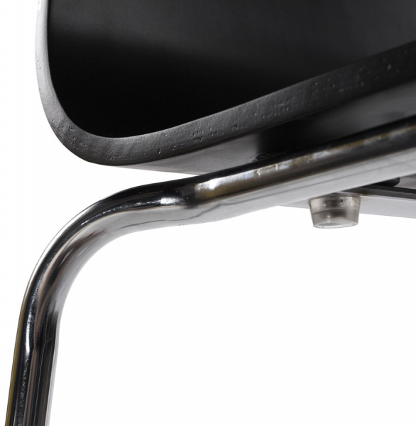 Scaun bar negru mat lemn curbat Cobe fara brate, picioare subtiri metal crom, BS00220BL - Kokoon [4]